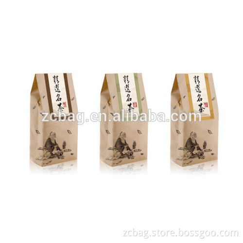 quad side seal gusset moistureproof Kraft Aluminium foil Middle seal gusset coffee bean packaging bags with tin tie